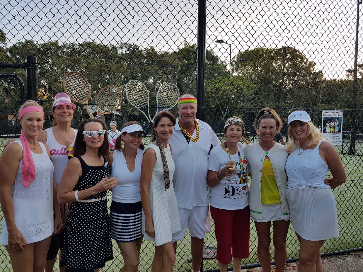 Tennis club retro night group pic